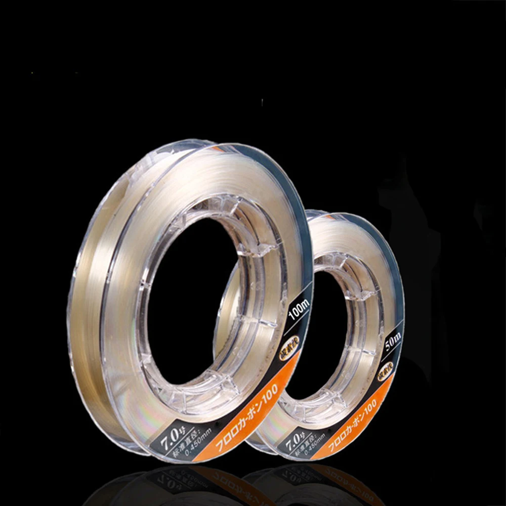 

50M Or 100M Fishing Line Best Quality Carbon Lines 100% Fluorocarbon Transparent Carp Fishing Line Fishing Accessories