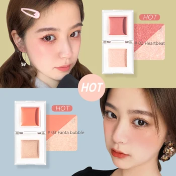 

Ice Cube Two-color High-gloss Blush All-in-one Multi-purpose Trimming Mashed Potatoes Ginger High-gloss Blusher TSLM1