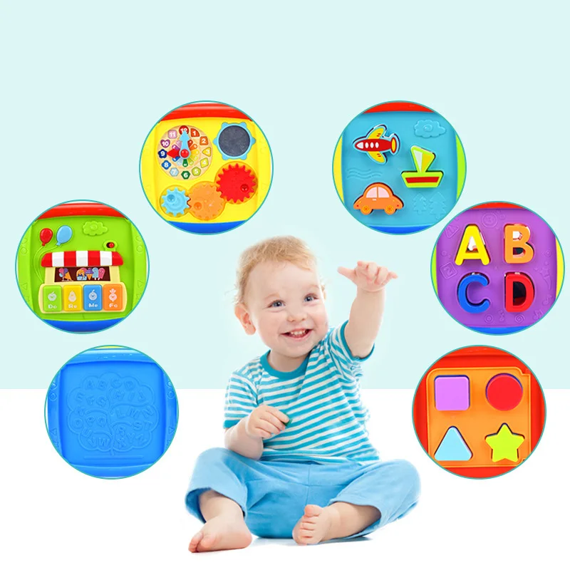 Children Multifunctional Learning Cube Toys KIDS Early Educational Clock Sort Six-side Box Puzzle Box Jouet Gift