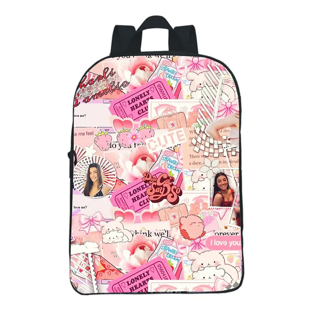 Charli Damelio Backpacks Girls Rucksack Children School Bags Baby Toddler Bag Charli D'Amelio Cute Kindergarten Bag Mochila