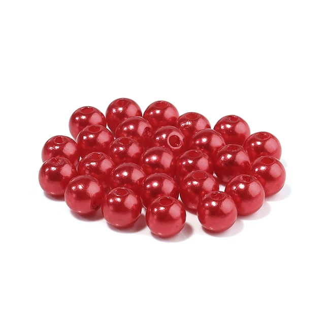 1000pcs 3-10mm Round ABS Imitation Pearl Beads Loose Beads Plastic Acrylic Spacer Bead For Jewelry Making Diy Bracelet Necklace Red