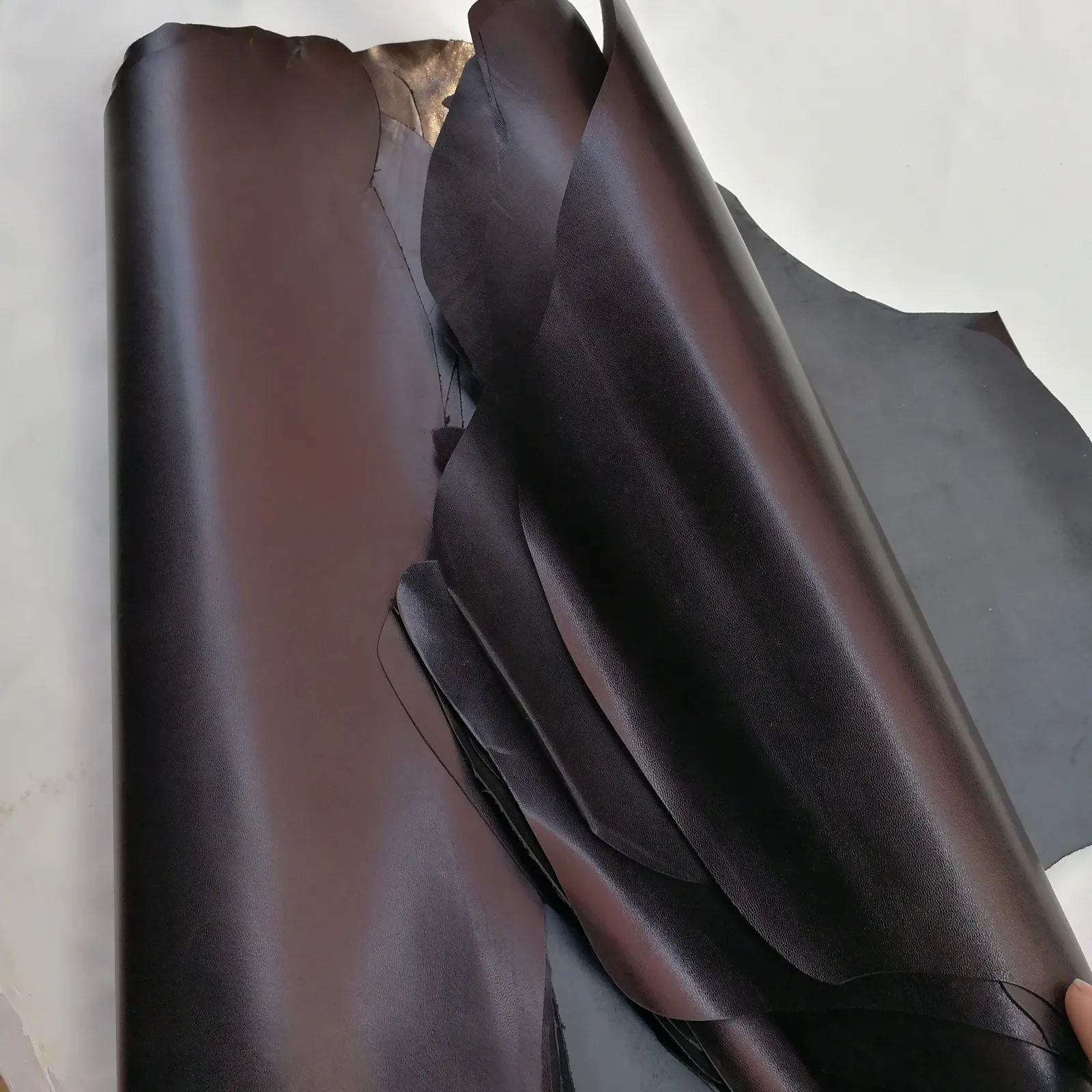 Black washed goat real grain leather A grade genuine leather soft sheep skin whole for gloves clothing
