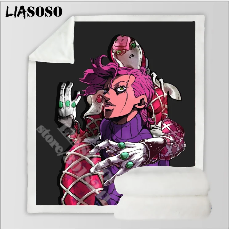 3D принт JoJo странное приключение Kujo Jotaro одеяло флисовое подростковое