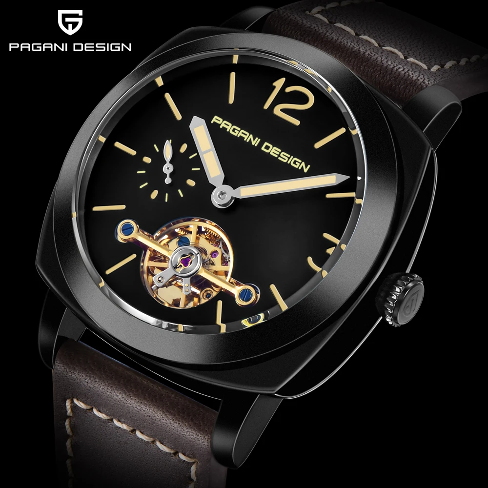 high quality PAGANI DESIGN Luxury Tourbillon Mechanical Watches Luminous Genuine Leather Fashion Casual Skeleton Automatic Watch free dropshipping 2020 (9)