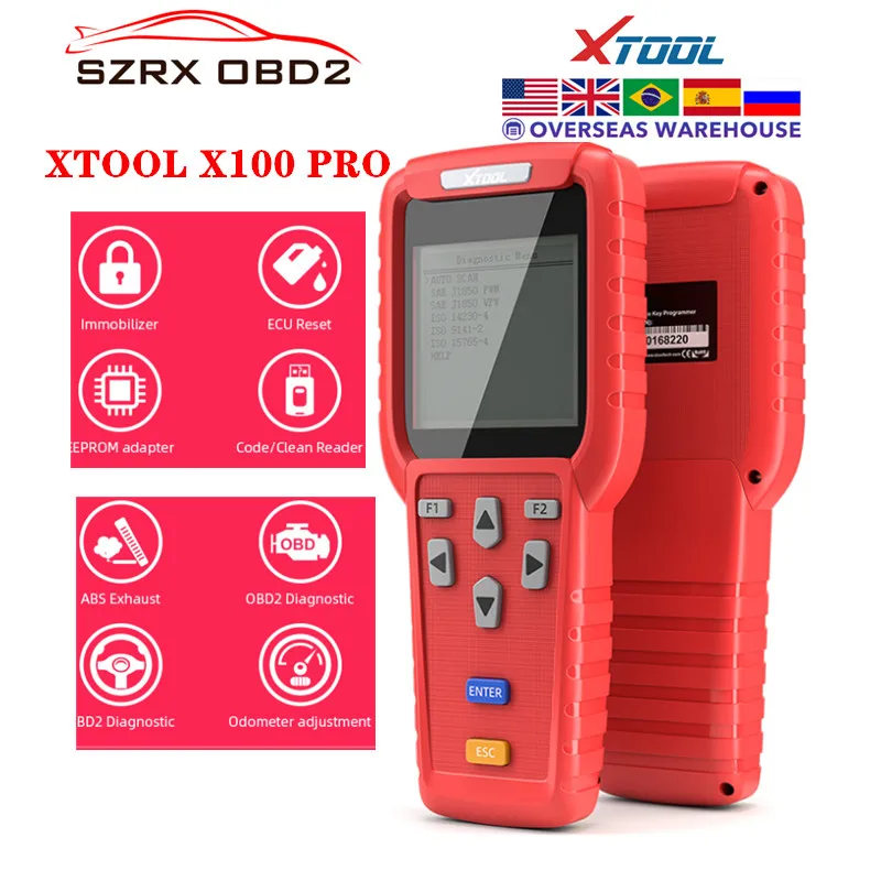 Диагностический инструмент XTOOL X100 Pro Auto Key Программист с адаптерами EEPROM поддержка одометра Регулировка пробега бесплатное обновление