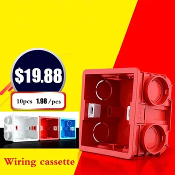 

3-color 10 pcs Wiring box bottom box Universal 86 Wall switch bottom fitting concealed embedded wire box