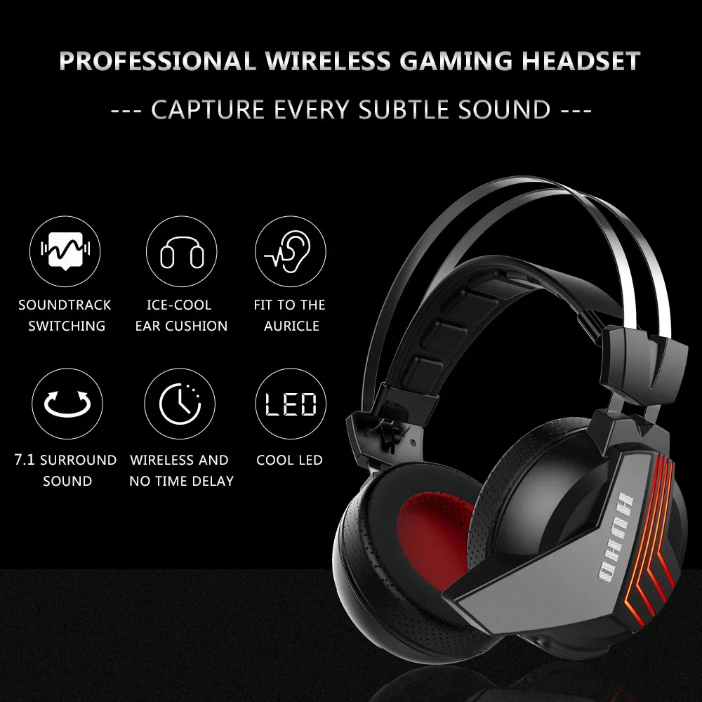 Wireless Bluetooth Kids Over-Ear LED Headphones
