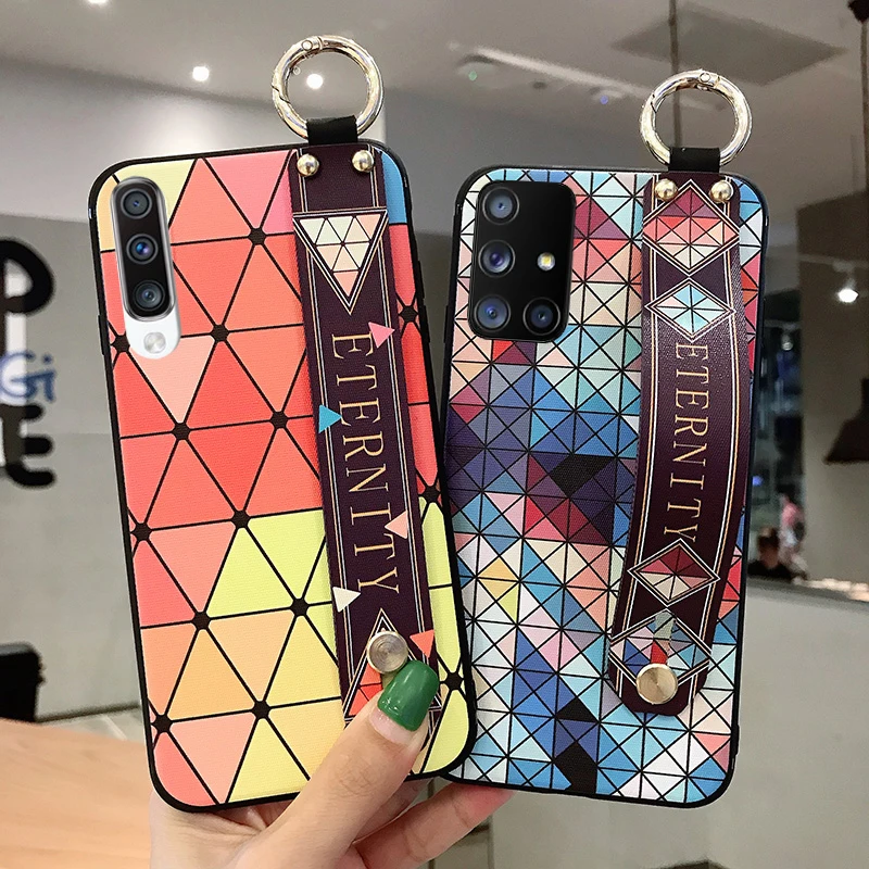 Wrist strap phone holder silicone case For Samsung S20 Ultra Note 10 9 S10 Plus S10e Flowers Leaves Patterned Soft Back Cover Wrist strap phone holder silicone case For Samsung S20 Ultra Note 10 9 S10 Plus S10e Flowers Leaves Patterned Soft Back Cover