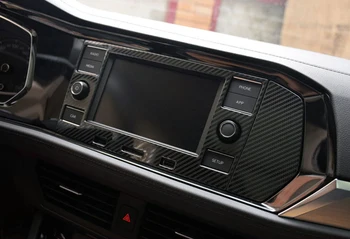 

For VW Jetta Sagitar A7 2019 Interior Accessories Steel Front Dashboard Navigation Decorative Frame Cover Trims 2pcs LHD