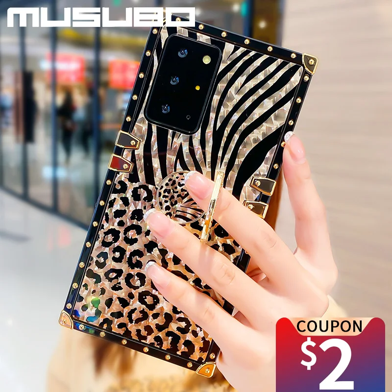 Musubo Luxury Square Genuine Leather Case For Samsung Note 20 Case