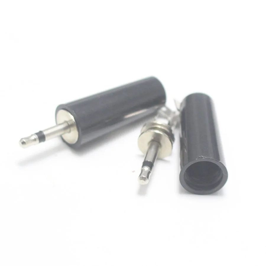 2.5mm 2 pole EClyxun 2 шт 2,5 мм круговая Трубка аудио двухканальный моно/Steoro штекер 2,5 мм 2 полюса/3 полюса вилки для телефона гарнитуры - Цвет: 2.5mm 2 pole
