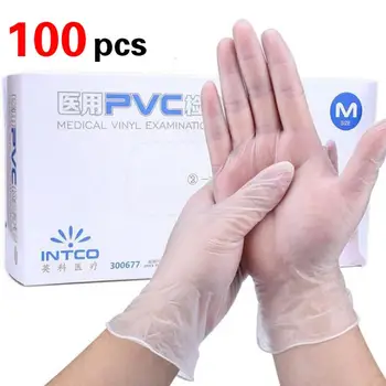 

200 PCS Transparent Disposable PVC Gloves Dishwashing/Kitchen/ /Latex/Rubber/Garden Gloves Universal For Home Cleaning