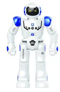 Светодиодный робот-робот с солнечной зарядкой для обучения ребенка, полностью представляет игрушки-роботы с дистанционным управлением - Цвет: blue 27cm