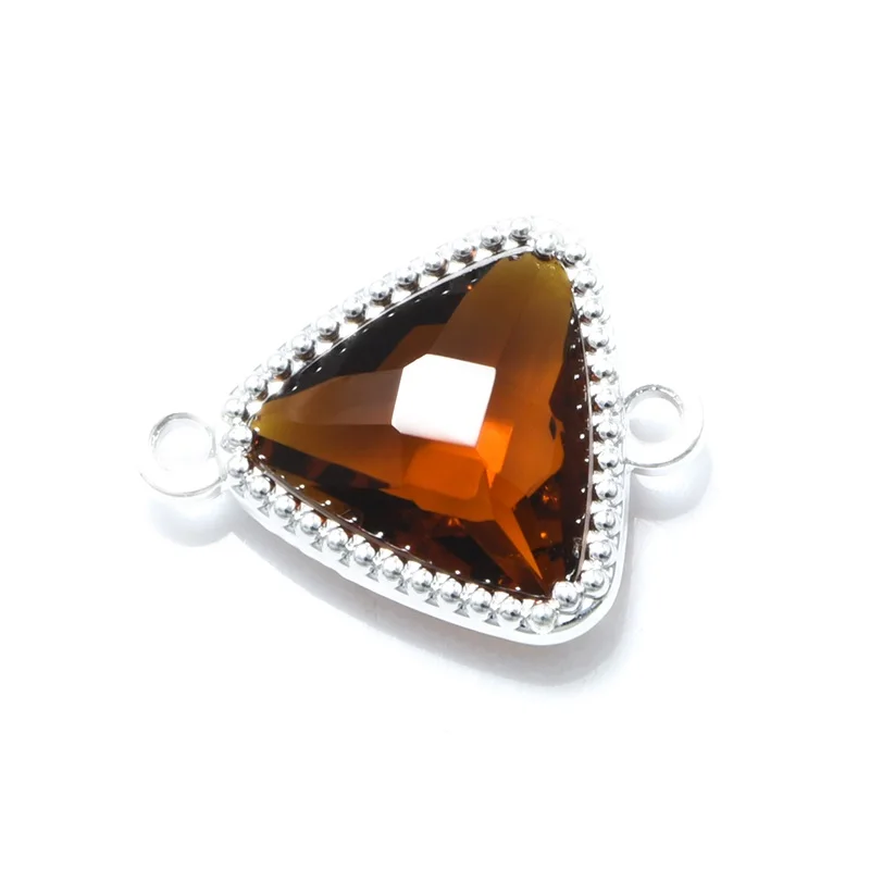 4 шт. Треугольный Кристалл Опал соединитель амулеты аксессуары для ювелирных изделий diy женские серьги браслет ожерелье подарок - Цвет: Brown