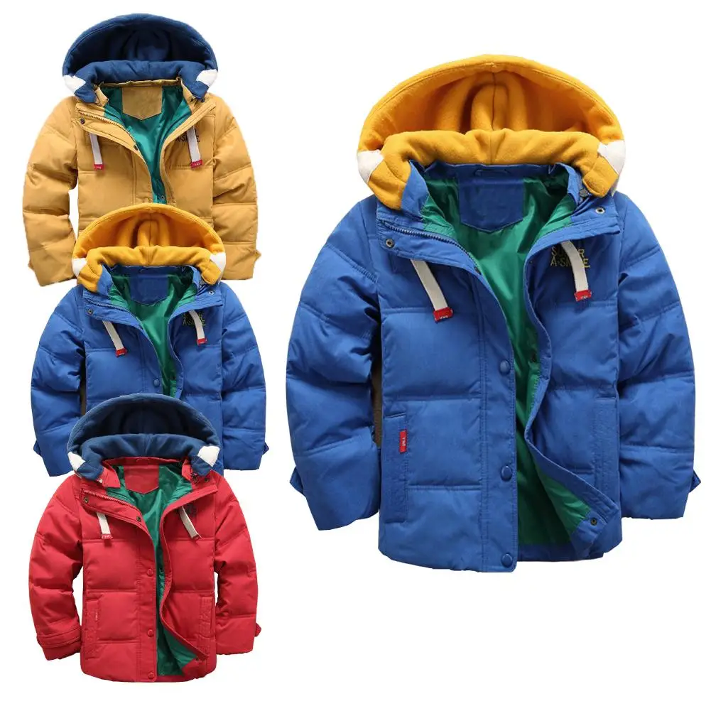 

Fashion Warm Winter Kids Down Jacket Kids Hooded Coat Children Clothes Cotton Padded Down Jacket Thick Outwear White Duck Down