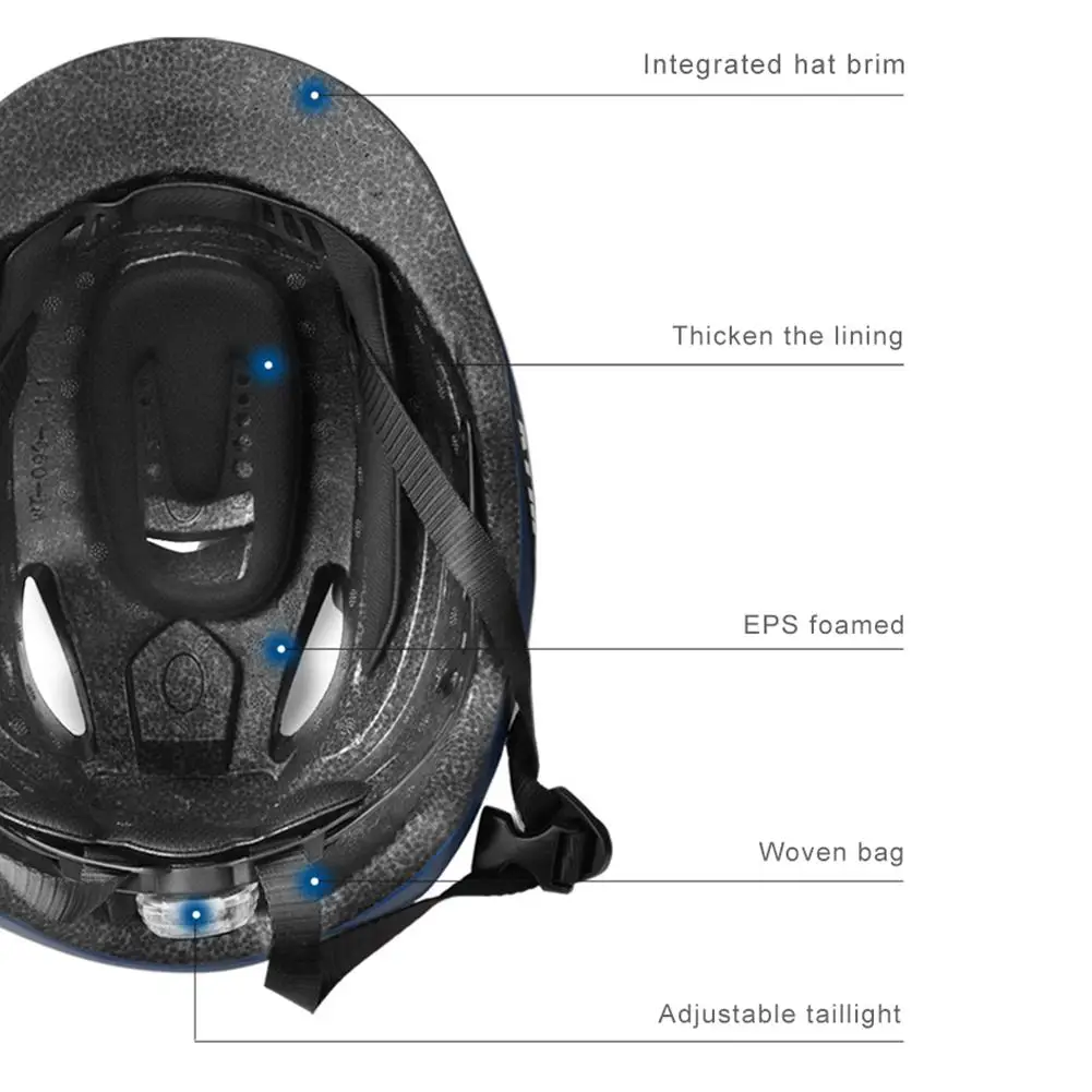 Bicycle Helmet With Tailight One-piece Integrally-molded Breathable Bike Helmet Shock Absorption EPS Foamed Cycling Helmet