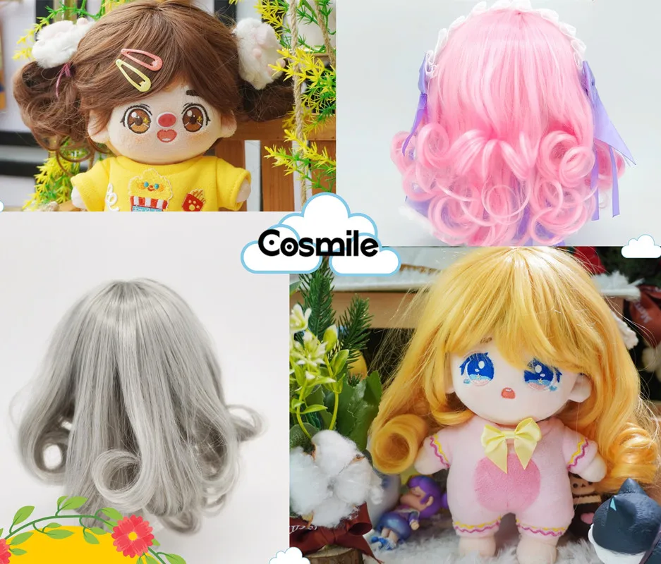 

Кукла Cosmile, парик, парик, косичка, подходит для 15 см, 20 см, плюшевая кукла, игрушка, набивная Cos, милый Рождественский подарок C
