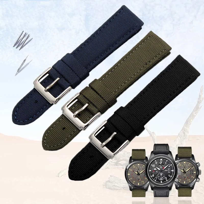 Per Seiko Breitling Blancpain Fifty Fathoms Wristband Nylon Canvas Durevole Cinturino Confortevole Fodera In Pelle Cinturino 18 20Mm