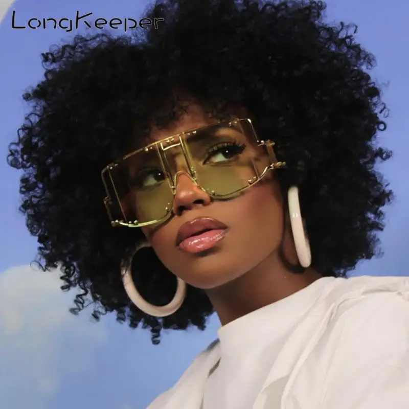 

LongKeeper Oversized Sunglasses Women 2020 Men Vintage Retro Square Goggles Rihanna Sun Glasses Free Shipping for Brazil