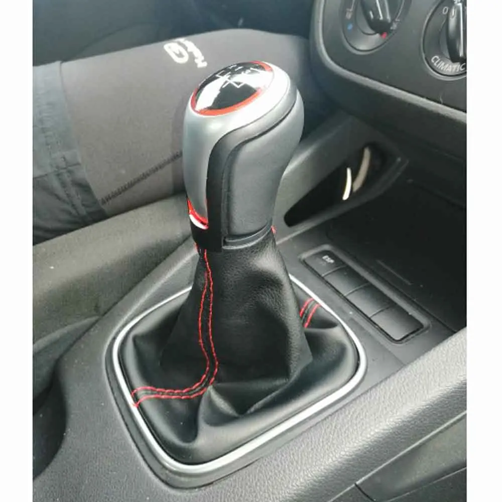 Gear Shift Knob For Vw Volkswagen Golf 4 Mk4 For Golf 5 / 6 Mk5 / 6 Red Thread 5 Speed And 6