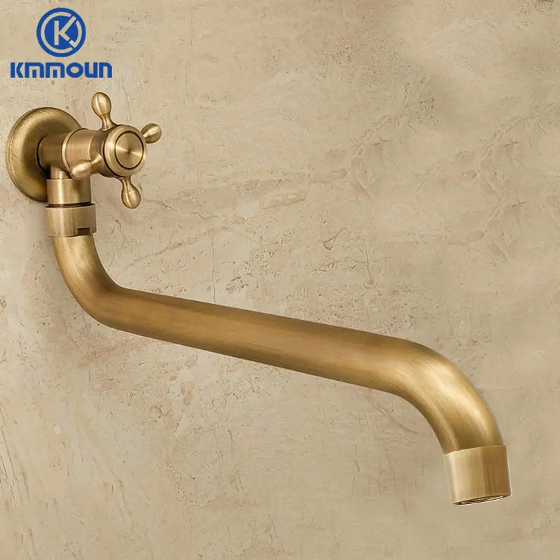 25CM/22CM Longer Faucet Spout Bath Faucet Shower Single Cold Mop Antique Brushed Solid Brass bathroom faucet water tap faucet