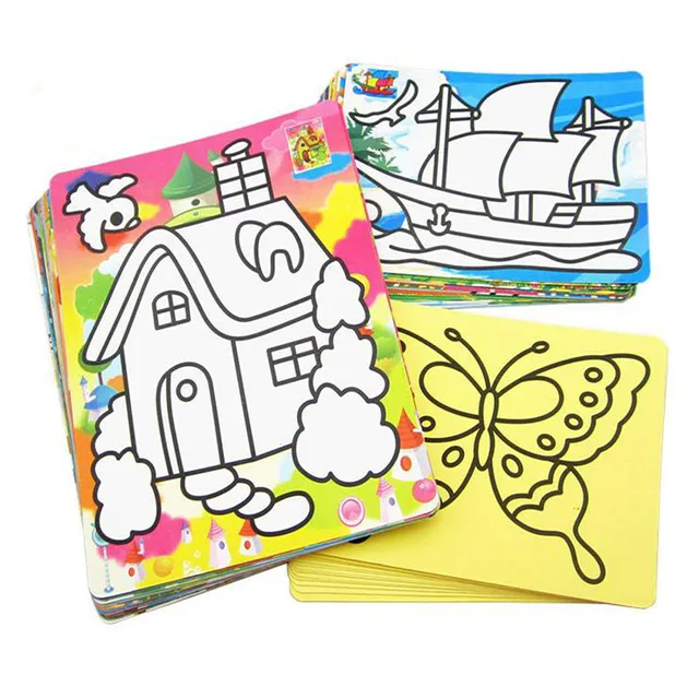 10/20/40Pcs Magic Scratch Art Doodle Pad Sand Painting Cards Early Educational Learning Creative Drawing Toys for Children Kids 4