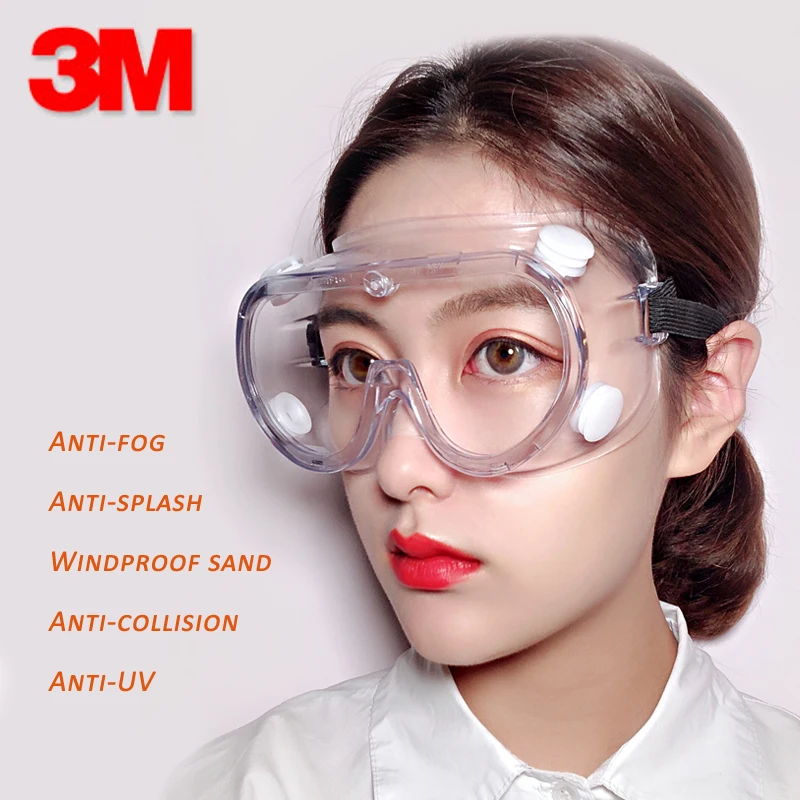 

3M 1621AF Protective Safety Glasses Headband Anti-Fog Goggles Impact Resistance Lens with Air Vent Eyewear UV Protection