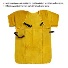 Коровья спилок жаростойкий сварочный фартук куртка с открытой спиной золотой