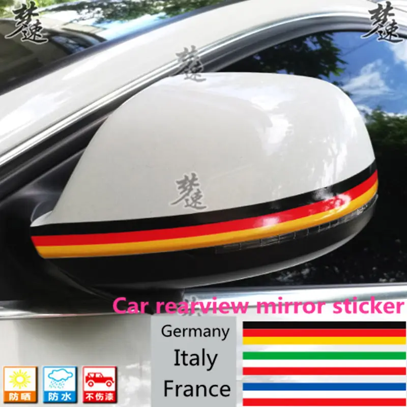 

Germany Italy France Flag Rear View Mirror Sticker Mirror Reflector Sticker Decorative Color Bar