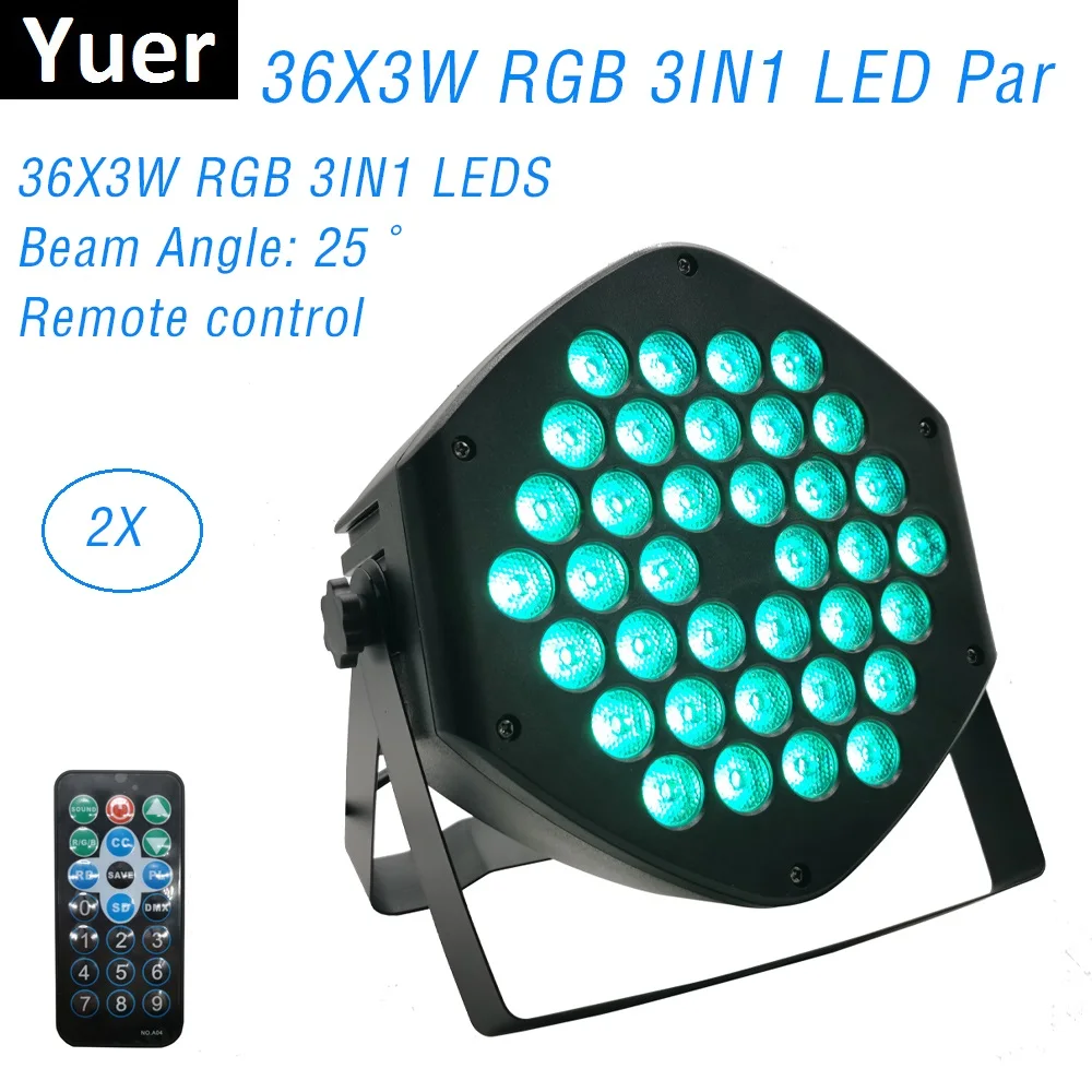 Fast Shipping LED 36X3W RGB Flat Par 3IN1 Dj Wash Light Stage Uplighting KTV Disco DJ DMX512 Decorative Ball Lamp | Лампы и освещение