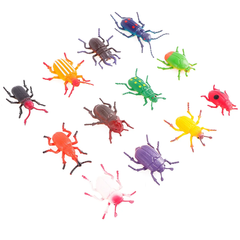 

12PCS/Set Solid Wildlife Model Simulation Beetle Figurine Educational Toy Desktop Adornment (Assorted Color)