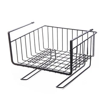 

1pc Cabinet Basket Kitchen Forged Metal Storage Organizer Shelf Wall Cabinet Hanging Basket Hanging Storage Shelf Family Tool