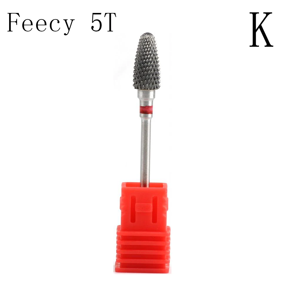 Feecy 5T K Резак для маникюра, керамические сверла для ногтей, аксессуары для маникюрной машины, вращающиеся электрические пилки для ногтей, маникюрная пилка, инструмент для ногтей - Цвет: Feecy 5T K