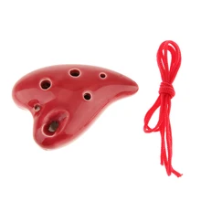 Переносной прибор в форме сердца, 6 отверстий, красная музыкальная керамическая окарина