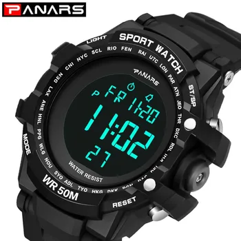 

2019 Outdoor Sportwatch For Men New Sports Digital Luminous Waterproof LED Multi Function Electronic Watch montre homme
