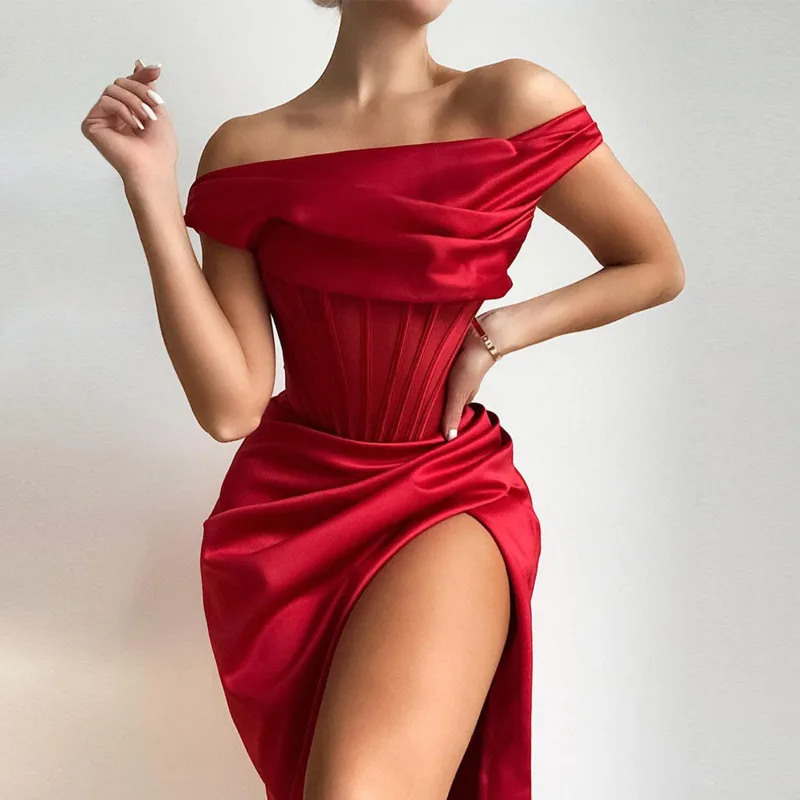 Josiaoprah Off Shouler Ruched Mini Dress Strapless Backless Bodycon Stretch Corset Dress Sexy Club Outfits for Women Party party dresses for women Dresses