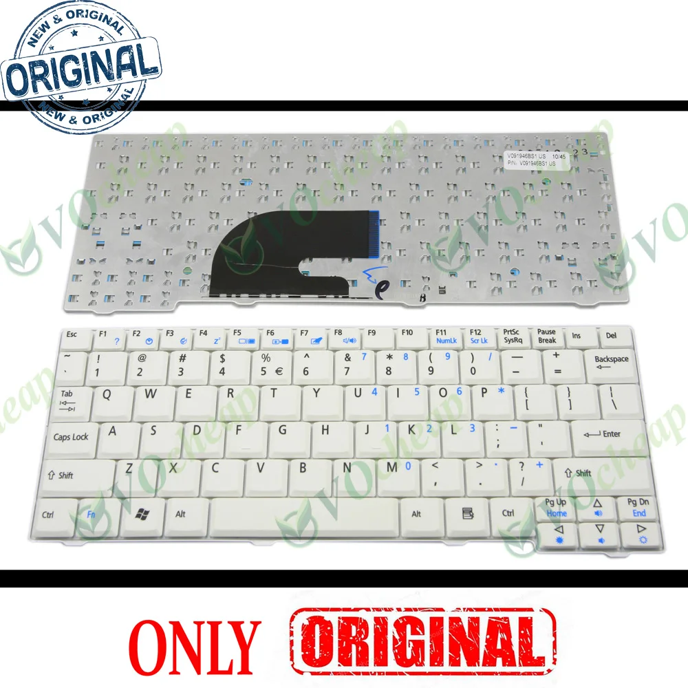 Новая клавиатура для ноутбука Acer Aspire One Series 531H D150 D250 P531 белая версия ZG5 США-9J.N9482.21D |