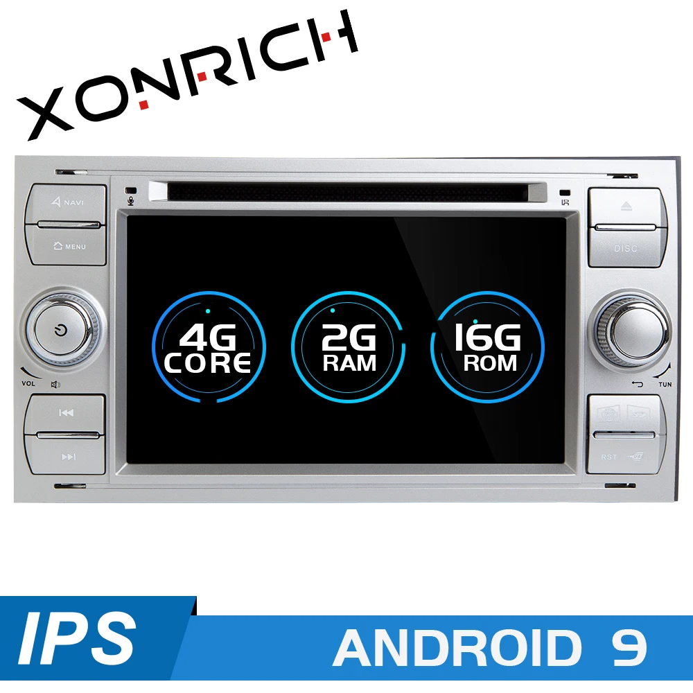 Perfect 2din Android 9 Car Radio Multimedia For Ford Focus 2 3 mk2 Mondeo 4 Kuga Fiesta Transit Connect S-C MAXGPS Navigation head unit 0