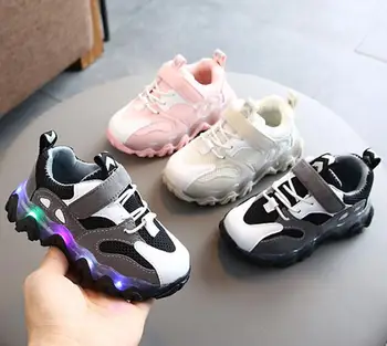 

Led luminous Children Shoes Kids Shoes for boys girls Light Child With Light baby Sneakers mesh sport Boy Girl Led running Shoes