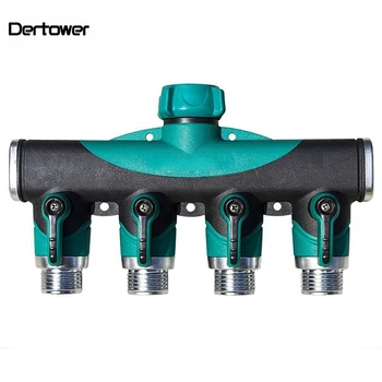 

New Garden Hose Pipe Splitter Plastic Drip 3/4'' Irrigation Water Connector Agricultural 4 Way Tap Connectors