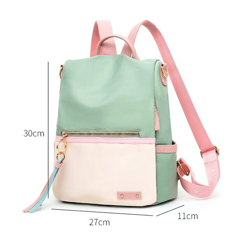 Fashion Backpack Women Candy Color Shoulder Bag Oxford Cloth School Bag For Teenage Girl Children Backpacks Travel Knapsack Bag