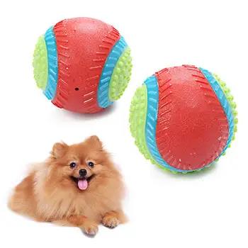 

Pets Dog Puppy Rubber Beef Flavor Squeaky Ball Interactive Molar Bite Chew Toy