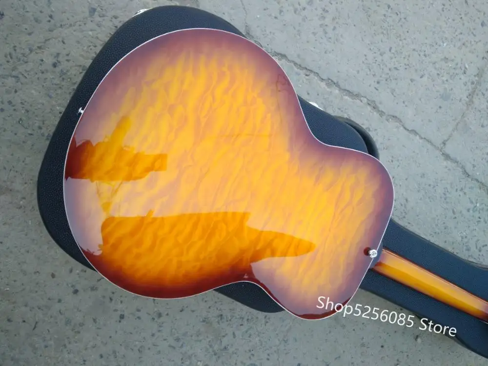 dobro Hofner винтажный Sunburst полый корпус гитары металлический Топ Мини-хамбакер резонатор стальная электрогитара