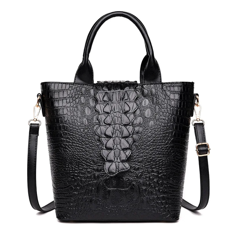

WOMEN'S Bag 2018 New Style Europe And America Classic Crocodile Pattern Women's Shoulder Oblique Bag Simple Large Capacity Handb
