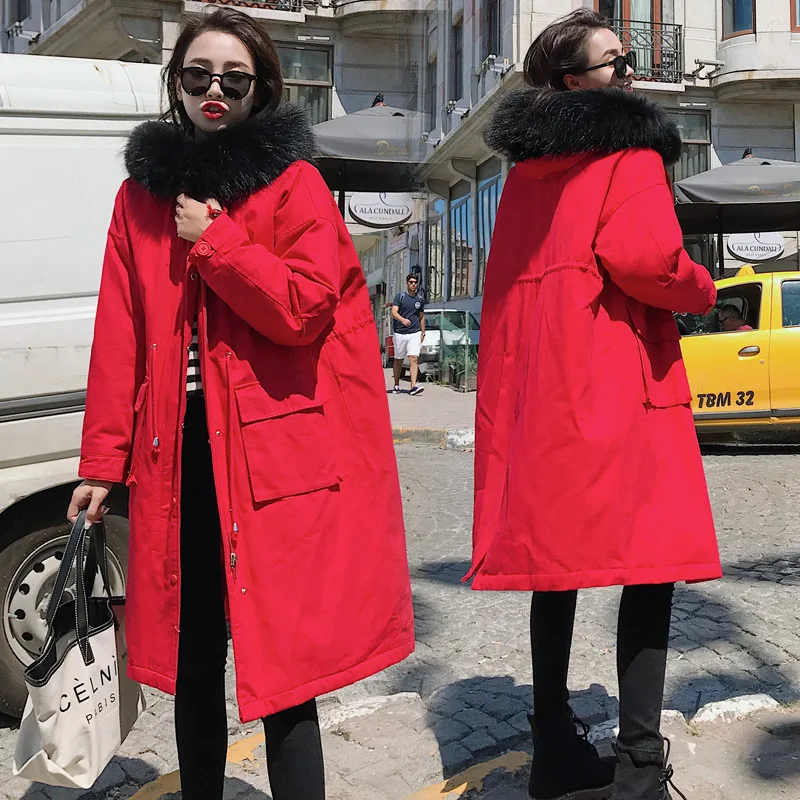 

2018 Winter New Hsfs559 Korean-style Women's Fashion Elegant Hooded Cotton-padded Clothes Entity