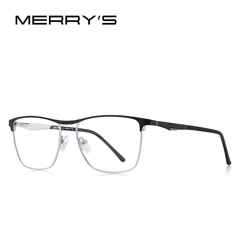 MERRYS дизайн Для мужчин Титан сплав стильная оправа для очков мужские Бизнес Стиль Сверхлегкий глаз от близорукости, по рецепту очки S2061 - Цвет оправы: C03 Black Silver