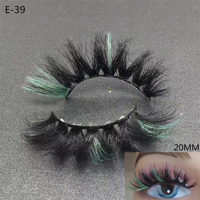 3D Mink Eyelashes Colorful 100% Mink Lashes Mix Color Pink Blue Red White False Eyelashes Fluffy Soft Cilias Vendor