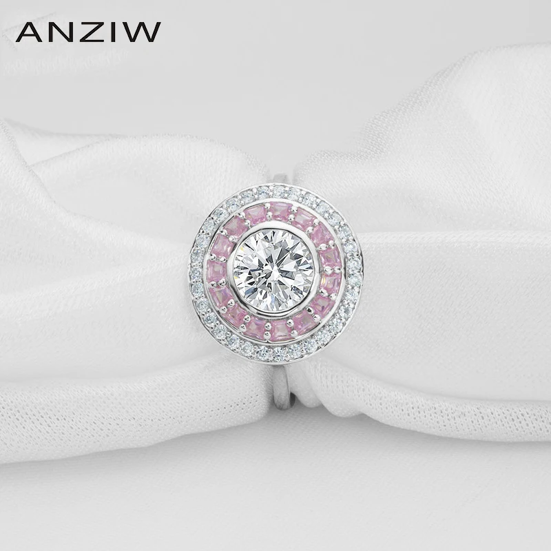 ANZIW 1.25ct круглой огранки имитация ювелирных изделий 925 пробы серебро Для женщин
