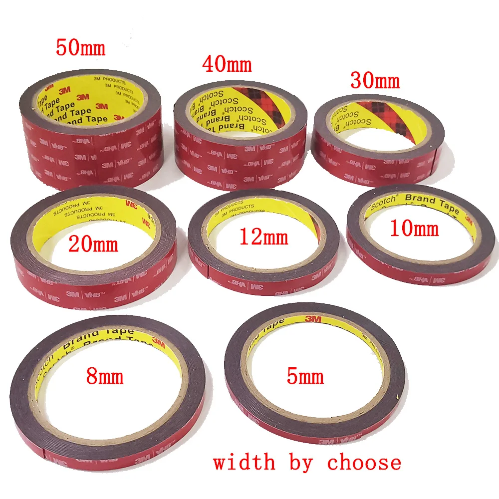 Cinta de doble cara especial para coche, cinta fuerte negra de 3M VHB de 0,64mm x 3 metros, ECOR de oficina y decoración, Envío Gratis