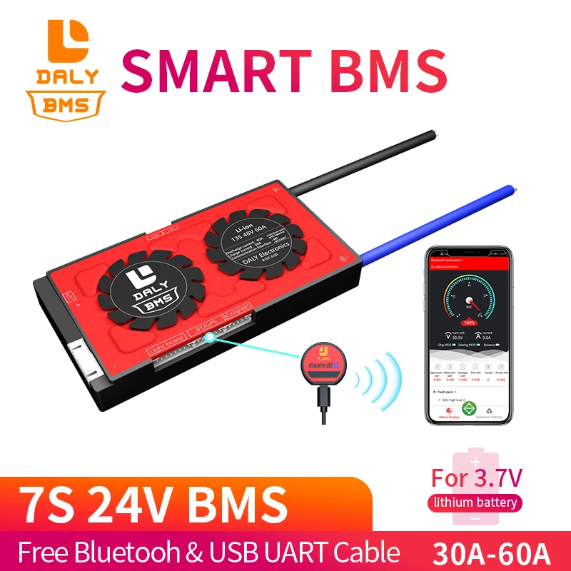 BMS 7S 24V литий ионный 18650 Аккумулятор для LTO Lipo батарея Защитная плата 30 Ач до 60 ач с